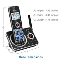 AT&T 4-Handset Expandable Cordless Phone with Unsurpassed Range, Bluetooth Connect to Cell, Smart Call Blocker and Answering System, DLP72412 (Black)