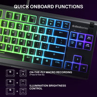SteelSeries Apex 3 TKL RGB Gaming Keyboard - Tenkeyless - Water & Dust Resistant - PC and USB-A