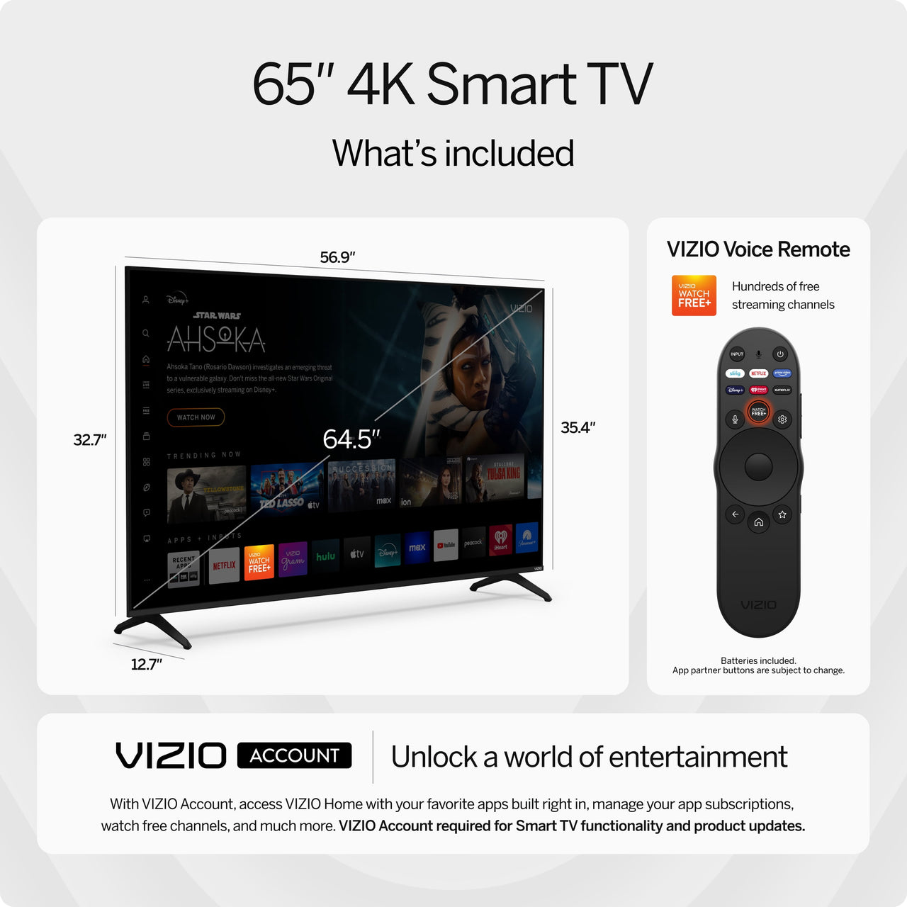 VIZIO 65" Class 4K UHD LED HDR Smart TV (V4K65M-08)