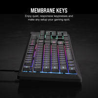 Corsair K55 CORE RGB Full Size USB Gaming Keyboard with Safety Leaflet, Black & Gray