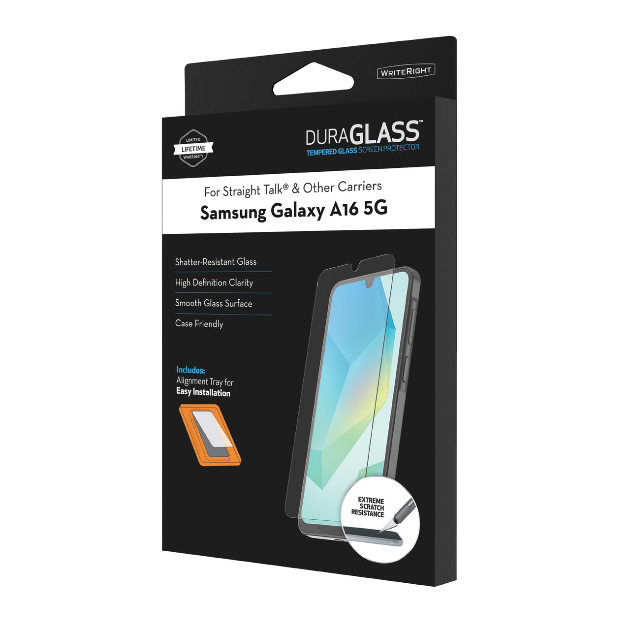 DuraGlass Tempered Glass Screen Protector with Quick Installation Tray for Samsung Galaxy A16 5G