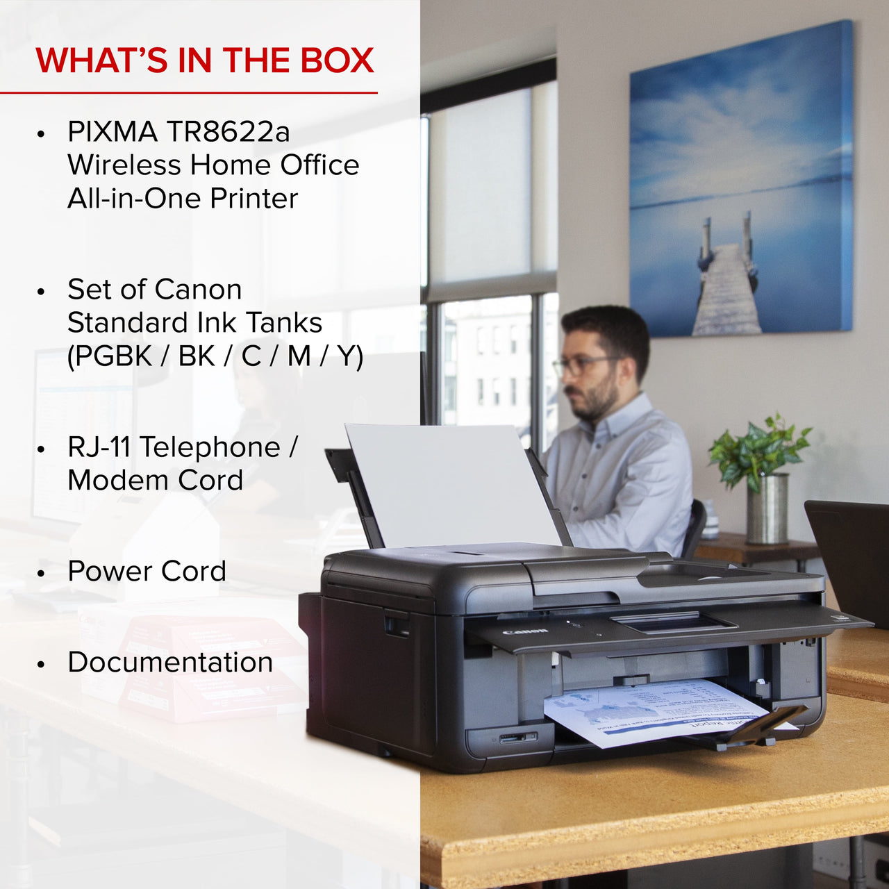 Canon PIXMA TR8622a All-In-One, Wireless Color Inkjet Printer for Home Office Use