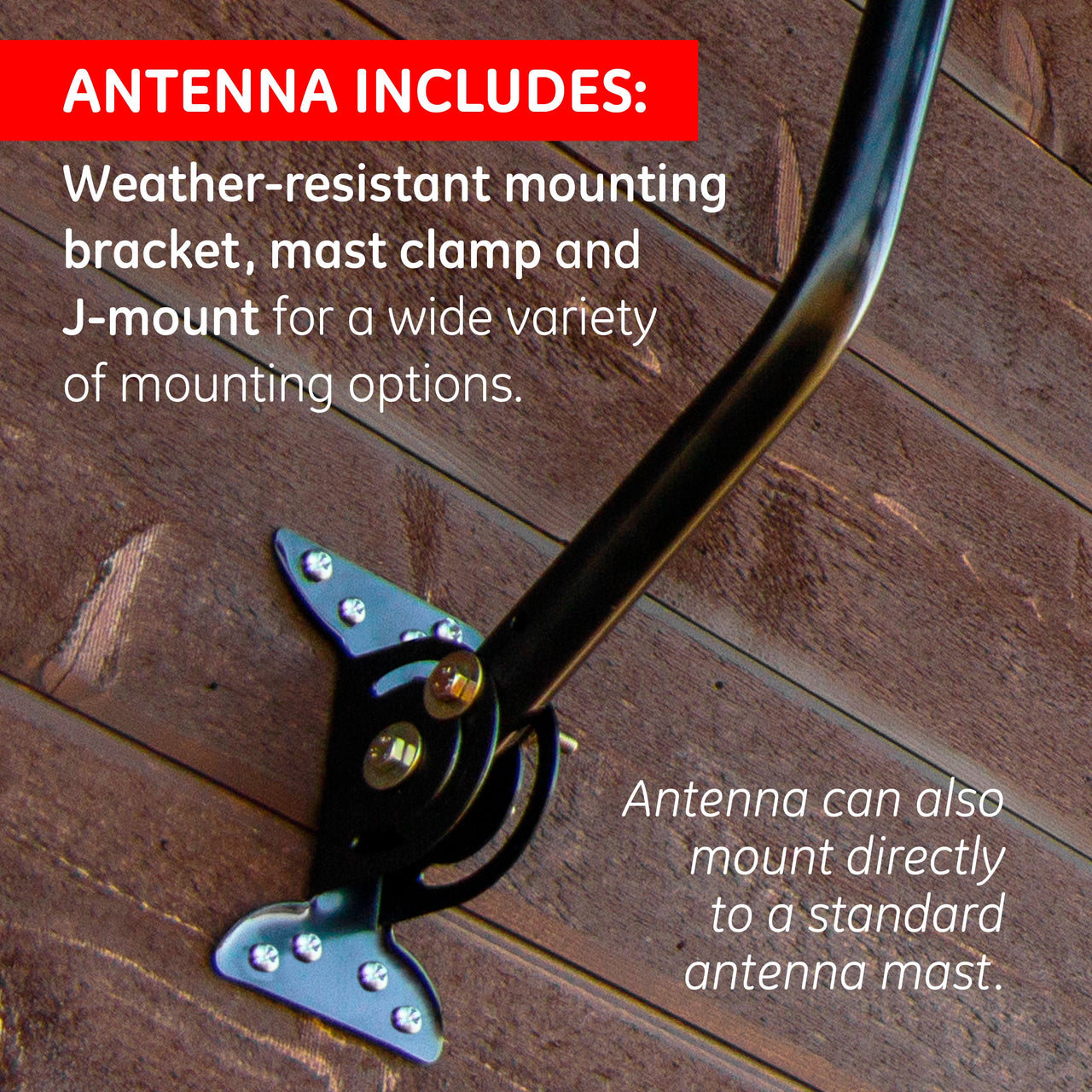 General Electric Outdoor Yagi HDTV Antenna, Long Range, UHF 1080P 4K, Black, 33685