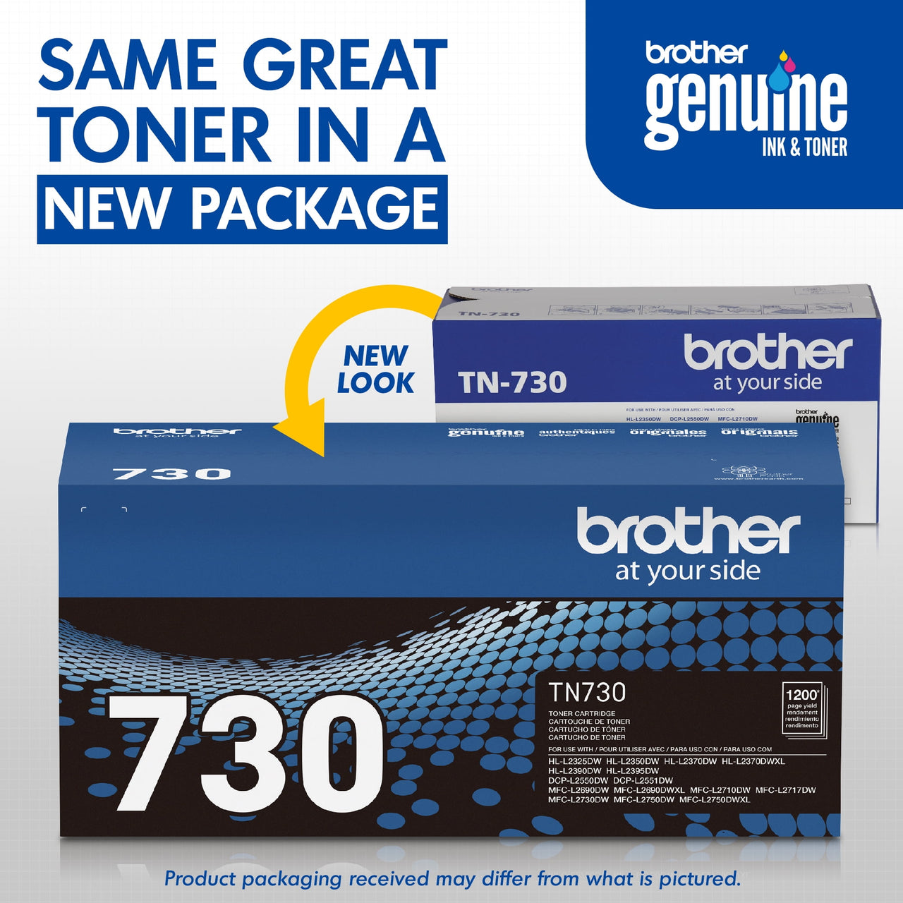 Brother Genuine Standard-yield Printer Toner Cartridge, TN730