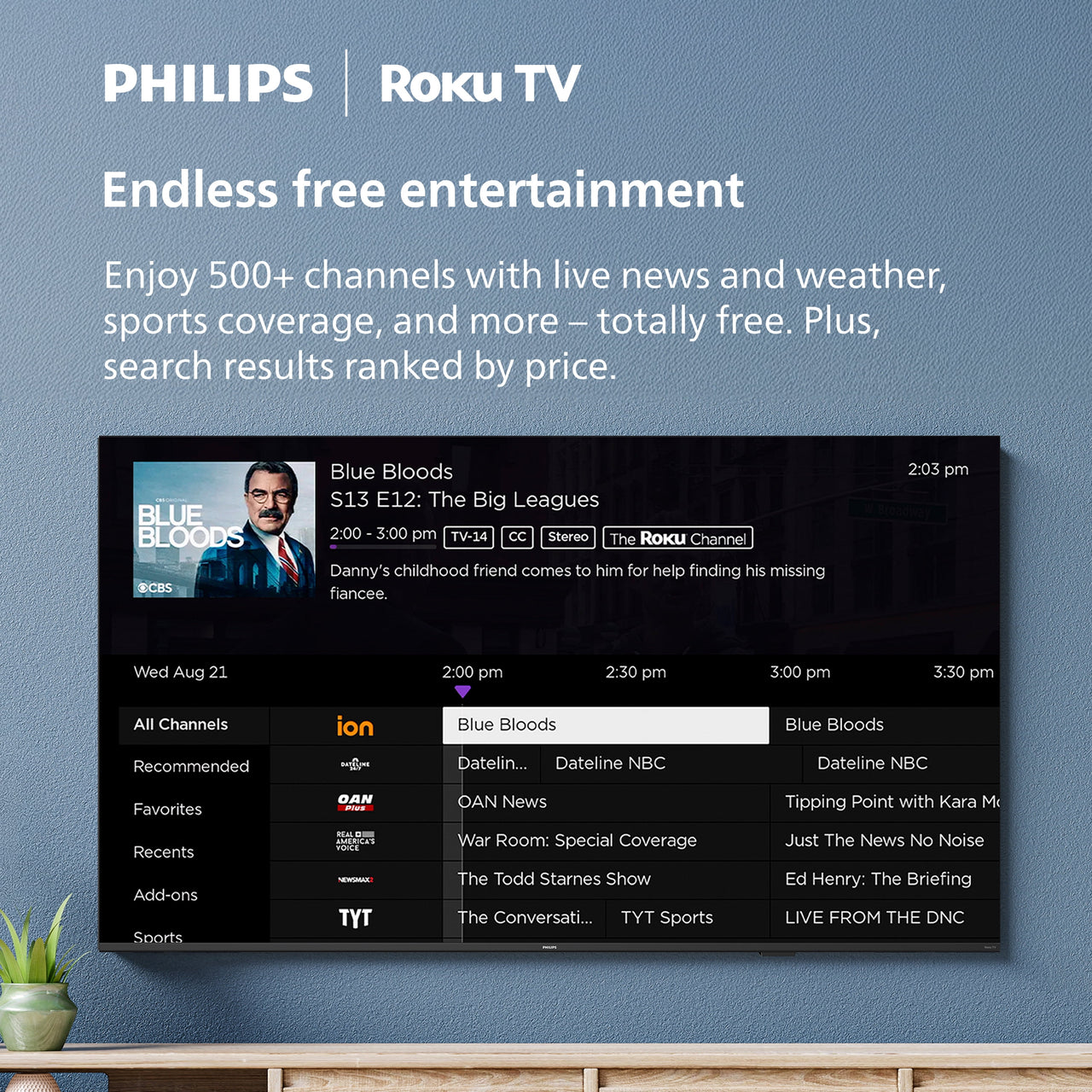Philips 32" Class HD (720P) Smart Roku Borderless LED TV (32PFL6452/F7) (New)