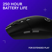 Logitech G305 LIGHTSPEED Wireless Gaming Mouse, HERO Sensor, 12,000 DPI, Lightweight, 6 Programmable Buttons, 250h Battery, On-Board Memory, Compatible with PC, Mac, Black