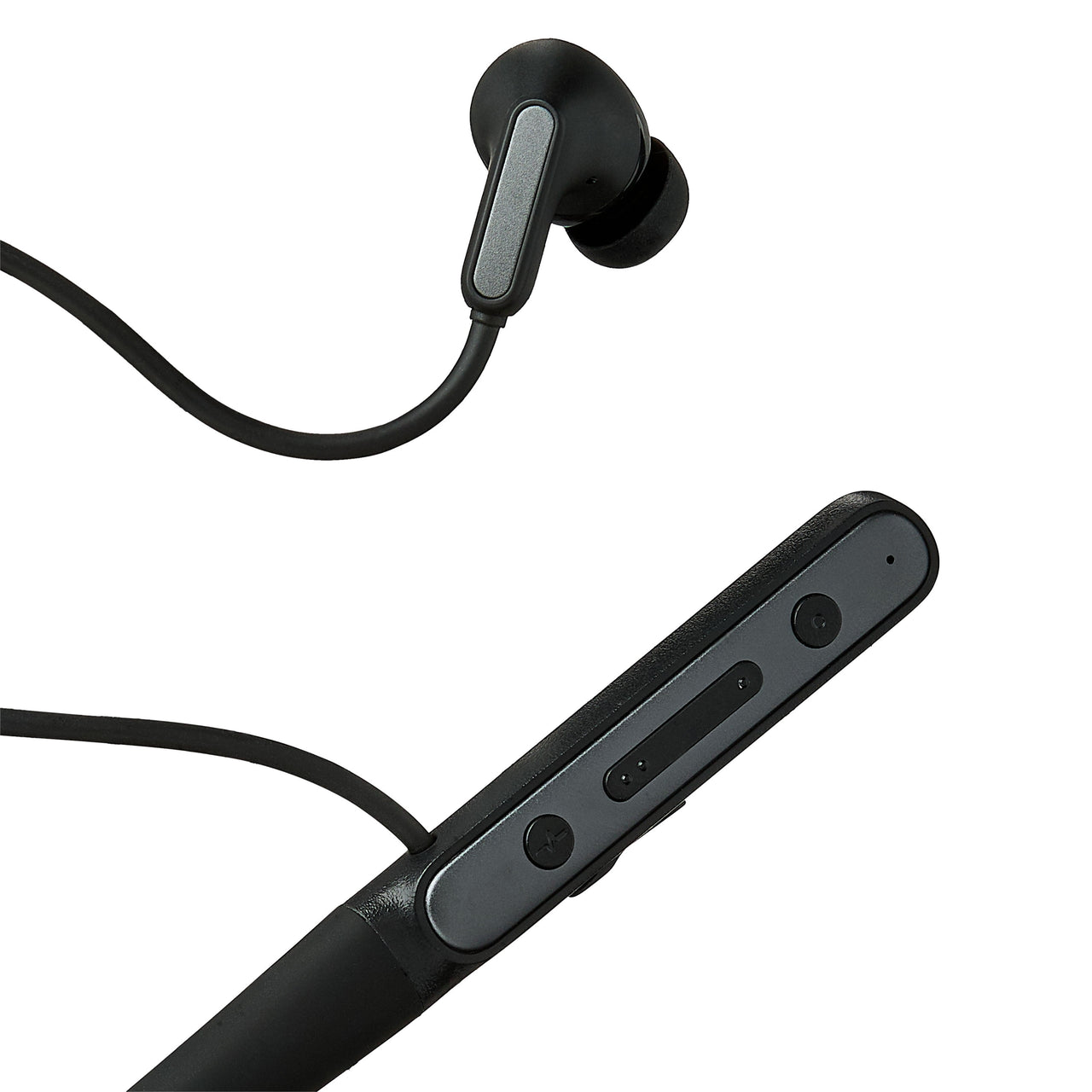 onn Bluetooth Wireless Neckband Earphones with Active Noise Canceling, Black