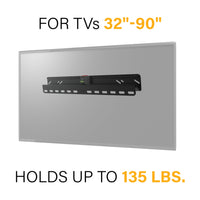 SANUS VuePoint Drywall Low Profile TV Wall Mount for 32” - 90” TVs up to 135lbs - No Drill or Studs Required