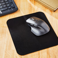 onn Mouse Pad, square, polyester surface with non-slip natural rubber backing, black
