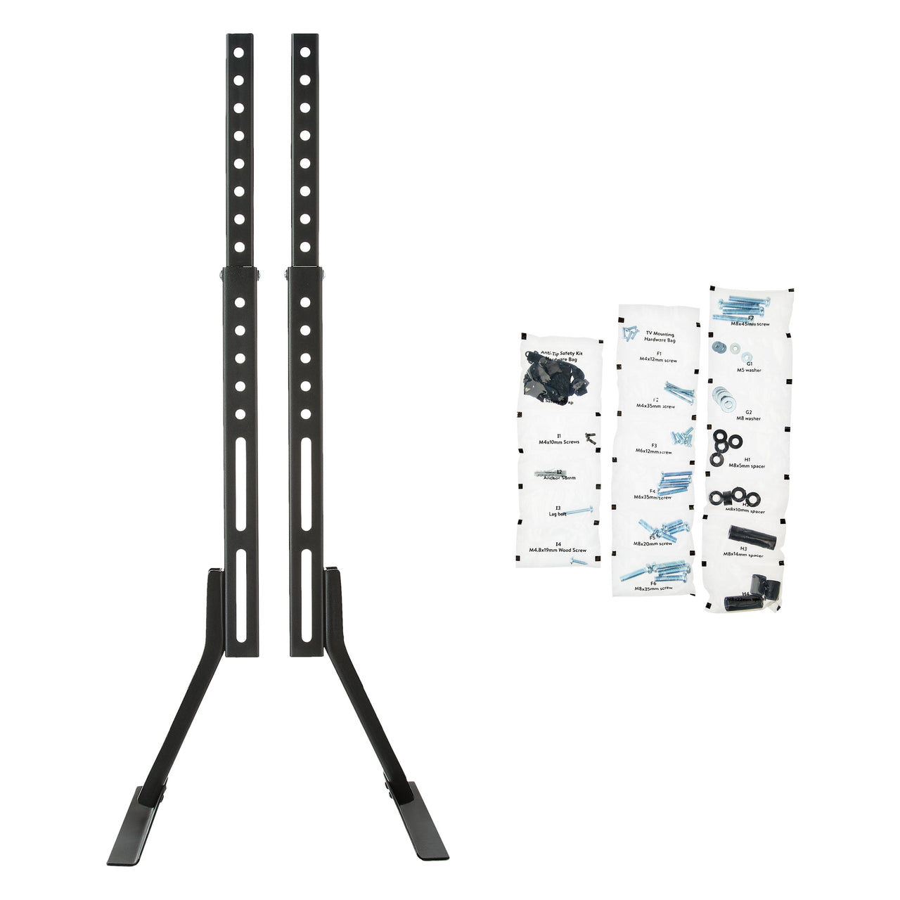 onn Tabletop TV Stand for 37" to 70" TVs, Holds up to 110 lbs, Black- Metal Legs for Tabletop