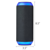 onn Large Rugged Speaker with Bluetooth Wireless Technology and LED Lighting, Gray