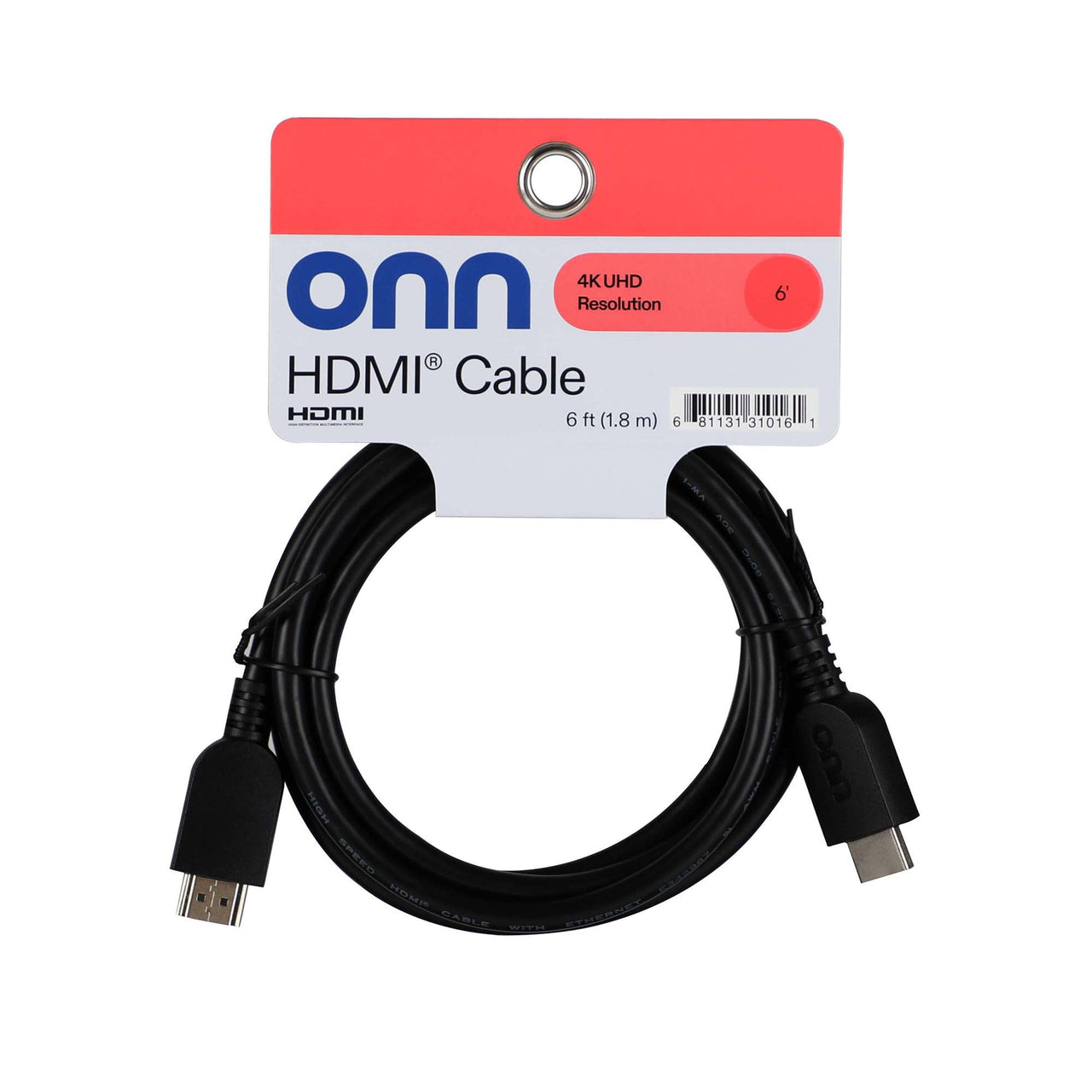onn 6' High Speed HDMI Cable with Ethernet