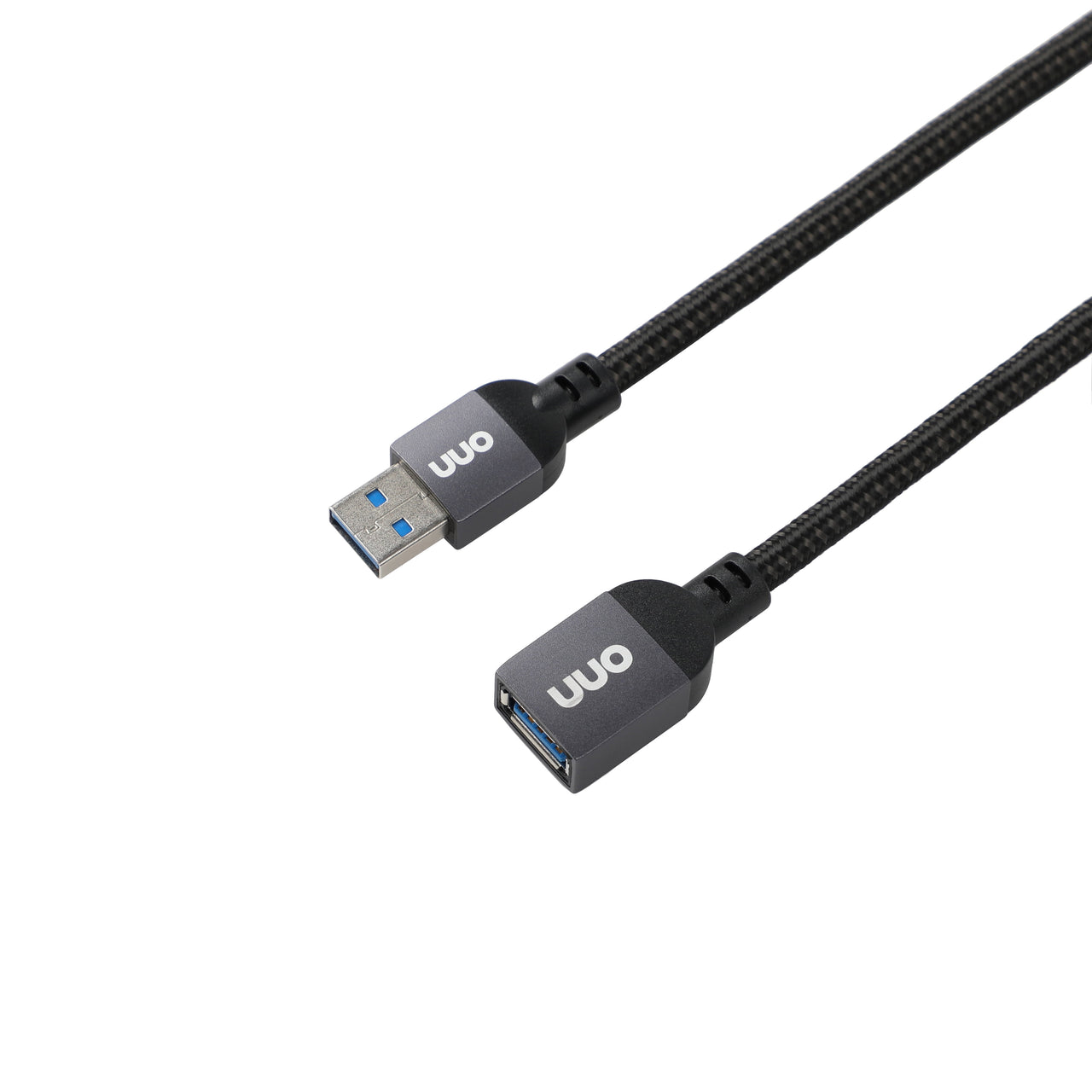 onn 6' Braided USB Extension Cable, Black