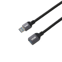 onn 6' Braided USB Extension Cable, Black