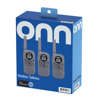 onn 23 Mile Range Walkie Talkies with Two Way Radios, LED Light and 22 FRS Channel Options, 3 Count