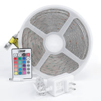 Feit Electric 32' Indoor/Covered Patio Color Changing LED Strip Light with Remote, RGB LED Plug-in