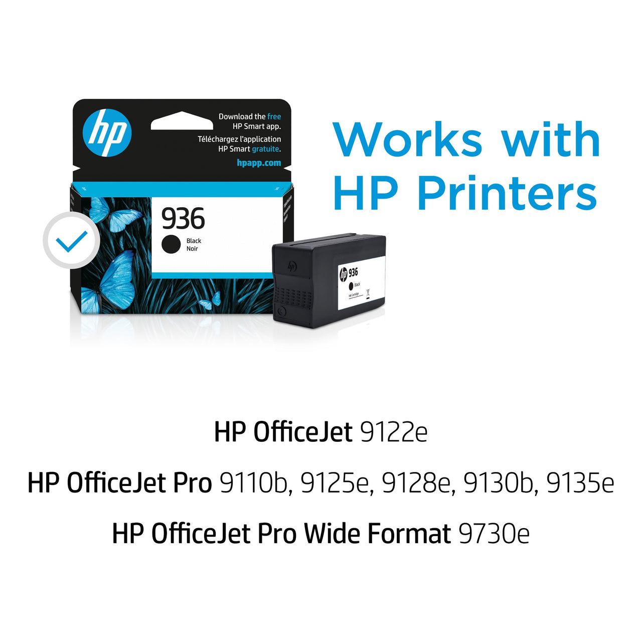 HP 936 Black Original Ink Cartridge, ~1,250 pages, 4S6V2LN