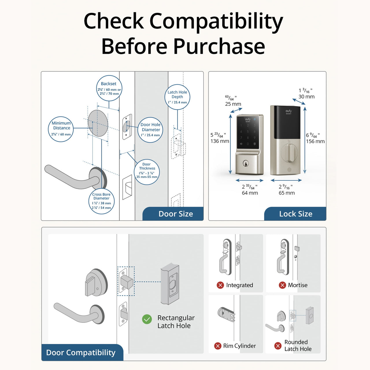 eufy Smart Lock C210 5-in-1 Keyless Entry Door Lock, Built-in Wi-Fi, No Bridge Required