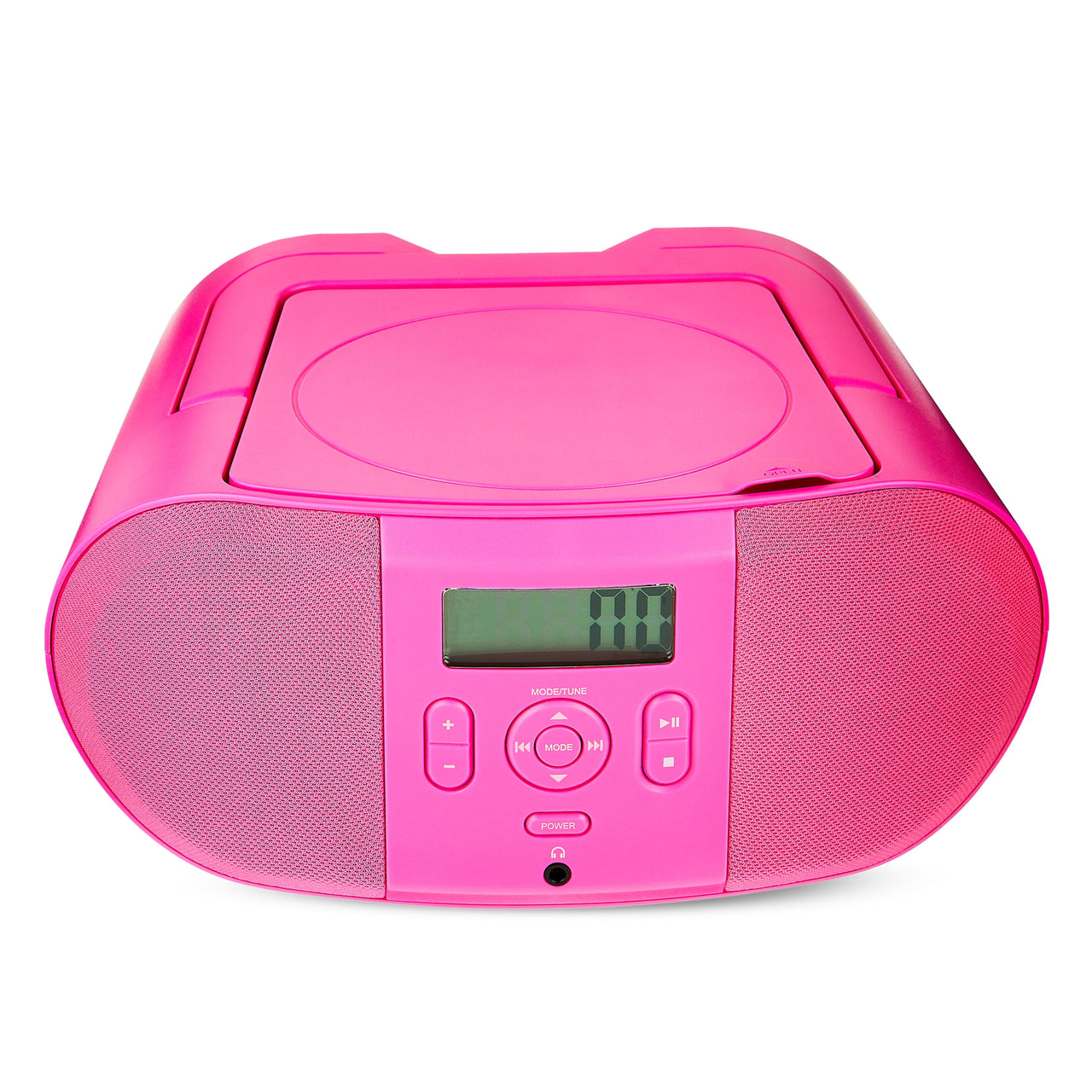 onn. Portable CD Boombox with Digital FM Radio, Pink