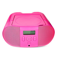 onn. Portable CD Boombox with Digital FM Radio, Pink