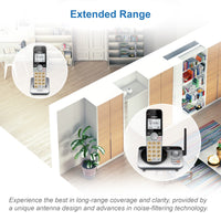 VTech CS5229-2 2 Handset Extended Range DECT 6.0 Cordless Phone with Answering System (Silver/Black)
