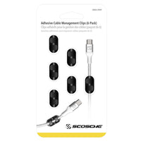 Scosche CMAA2-6PKRP StickEm 6 Pack Adhesive Cable and Wire Management Organizer Clips Holders Black