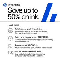 HP DeskJet 2852e Wireless All-in-One Color Inkjet Printer (White), Scanner, Copier, 3 months Free Instant Ink
