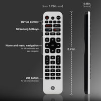 GE Universal Remote Control, 4 Device, Backlit, Rechargeable, Artic White, 80984