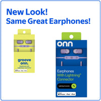 onn Earphones with Lightning Connector, Lilac