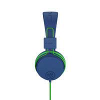 JLab JBuddies Studio On-Ear Kids Wired Headphones, Blue/Green, Studio Volume Safe, Volume Limiter, Folding, Adjustable, Noise Isolation, with Mic