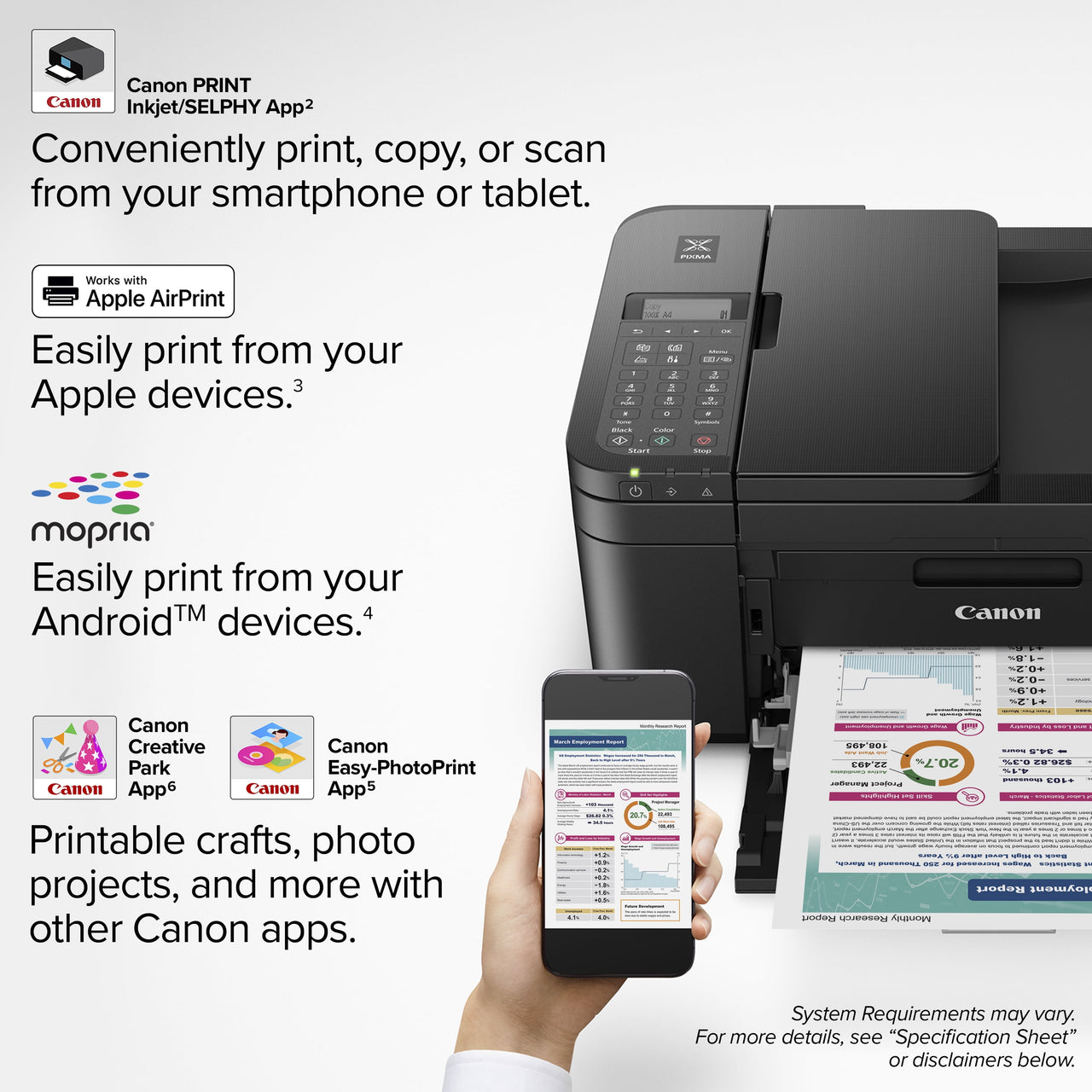 Canon PIXMA TR4722 All-In-One, Wireless Color Inkjet Printer for Home Office Use