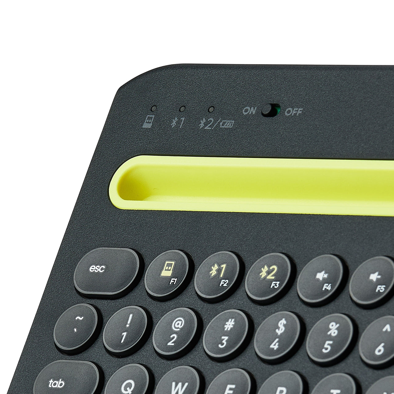 onn Multi-Device Wireless Full-Size Keyboard and 3-Button Mouse Set, Gray & Yellow