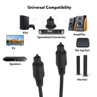 onn 6' Digital Optical Audio Cable, Black