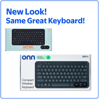 onn Mini Compact Wireless Office Keyboard USB Receiver, 78 Keys, Grey