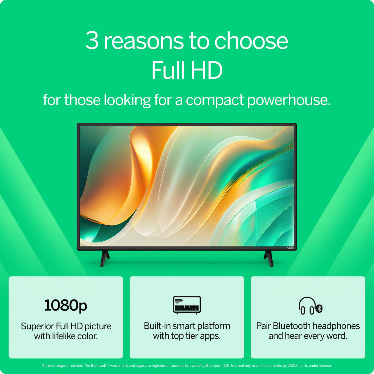 VIZIO 43” Class Full HD 1080p LED Smart TV (VFD43M-08)