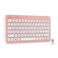 onn Mini Wireless Office Keyboard with USB Receiver, Pearl Blush Pink