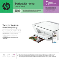 HP DeskJet 2852e Wireless All-in-One Color Inkjet Printer (White), Scanner, Copier, 3 months Free Instant Ink