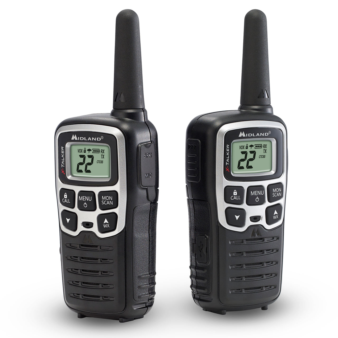 Midland  T51VP4 Two-Way Radios 2-Pk 28-mile 22-Channel, Black