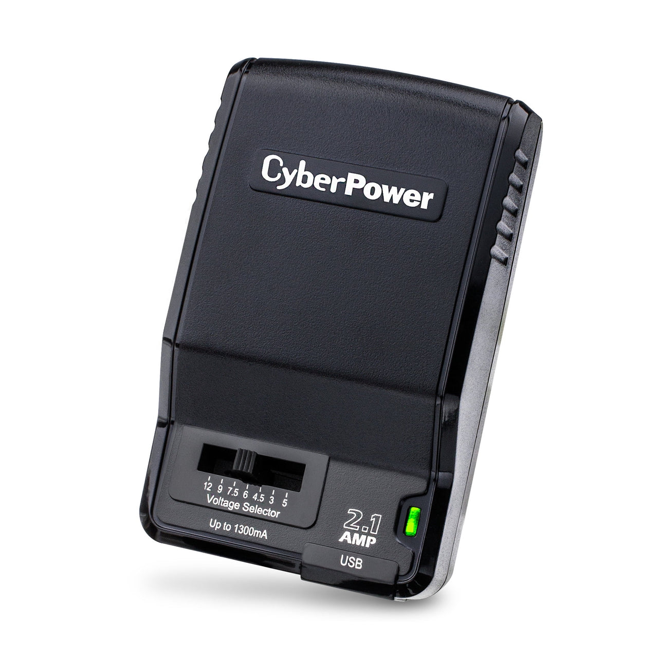 CyberPower CPUAC1U1300 - Universal Power Adapter, 1300mA, USB & Round-Pin Connectors, 7 Tips, Folding Plug