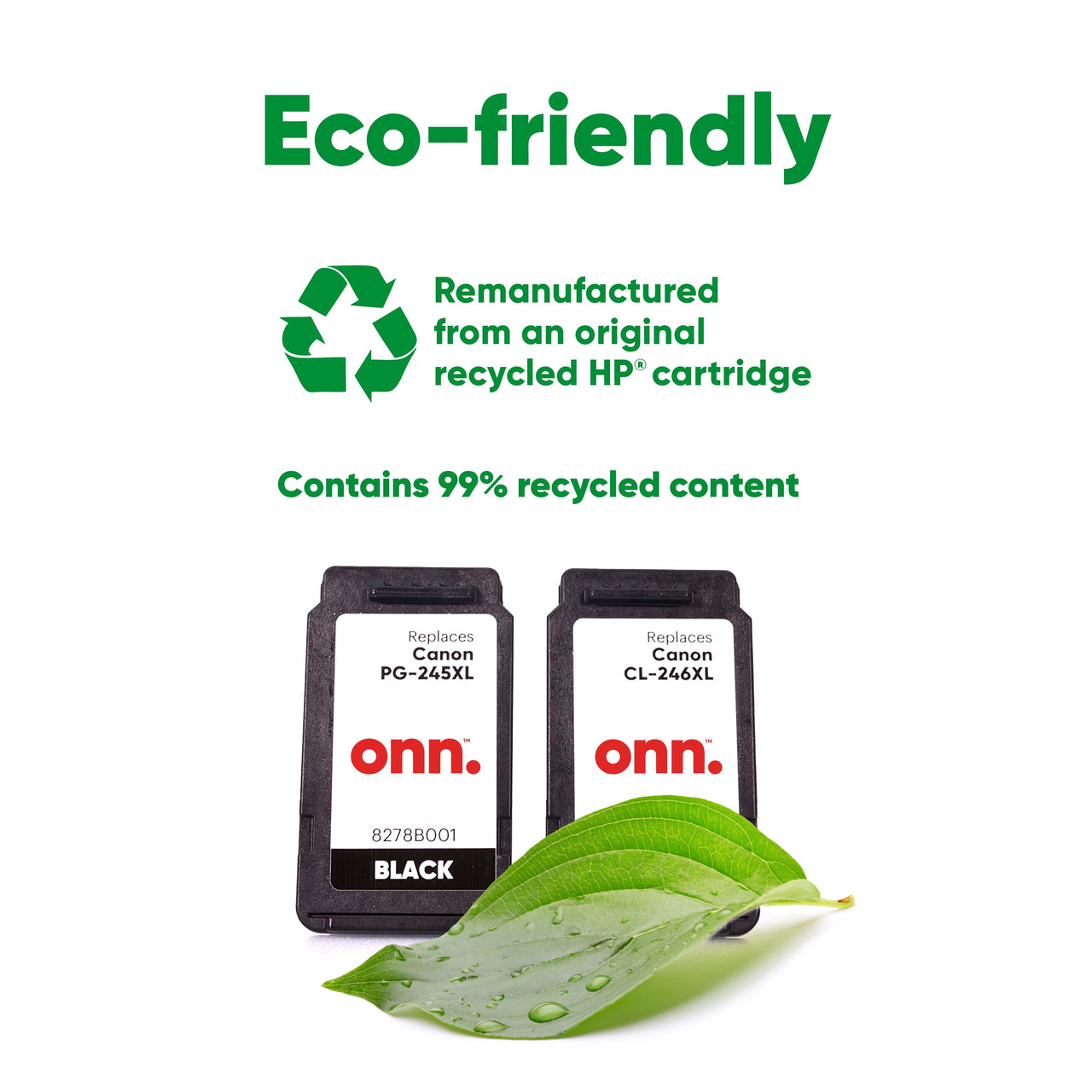 onn Canon PG-245XL/CL-246XL High Yield Inkjet Printer Cartridges, Black and Color, 2 Pack