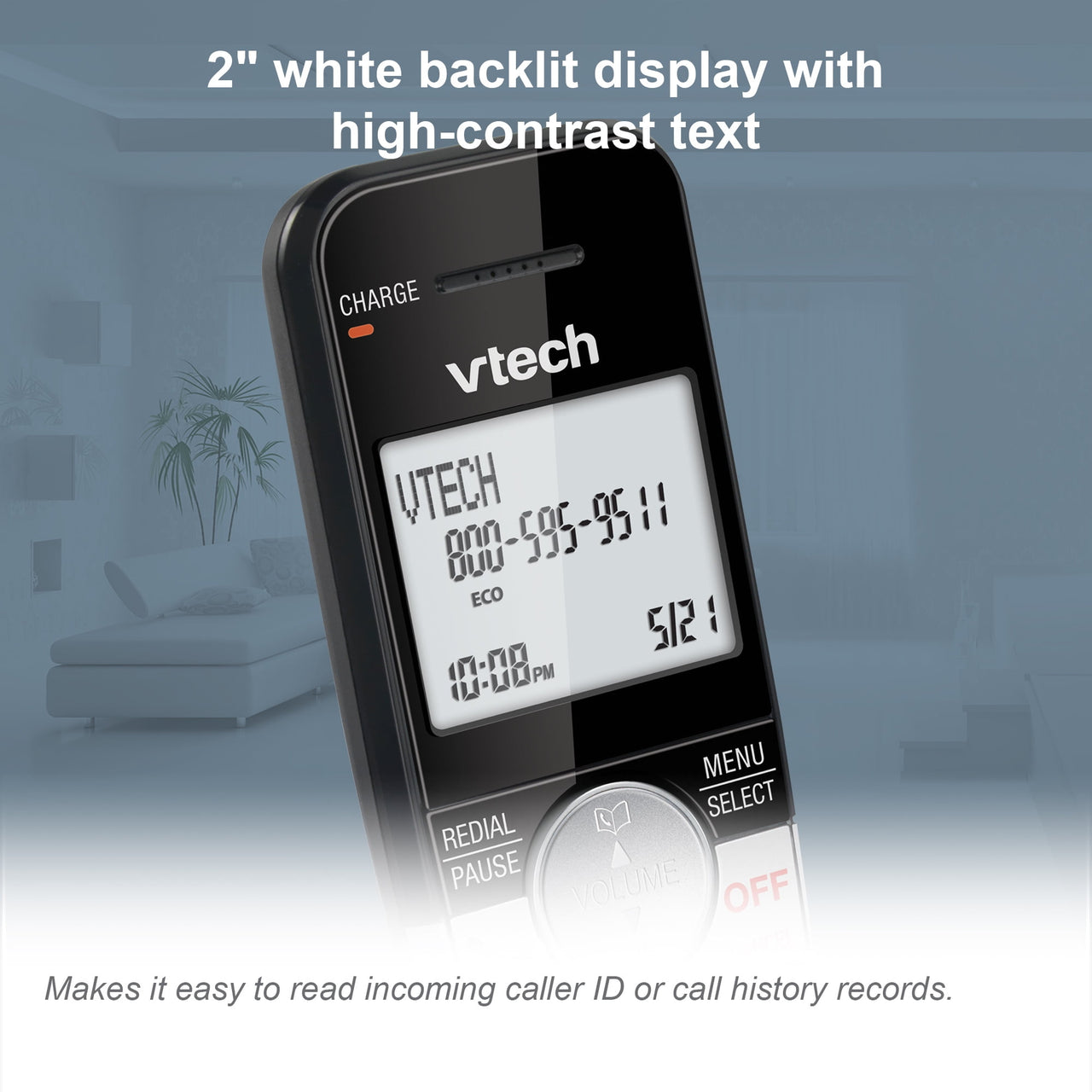 VTech CS5229-2 2 Handset Extended Range DECT 6.0 Cordless Phone with Answering System (Silver/Black)