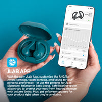 JLab JBuds Sport ANC 4 True Wireless Earbuds, Teal, Hybrid ANC, Touch Controls, Multipoint, App Customization