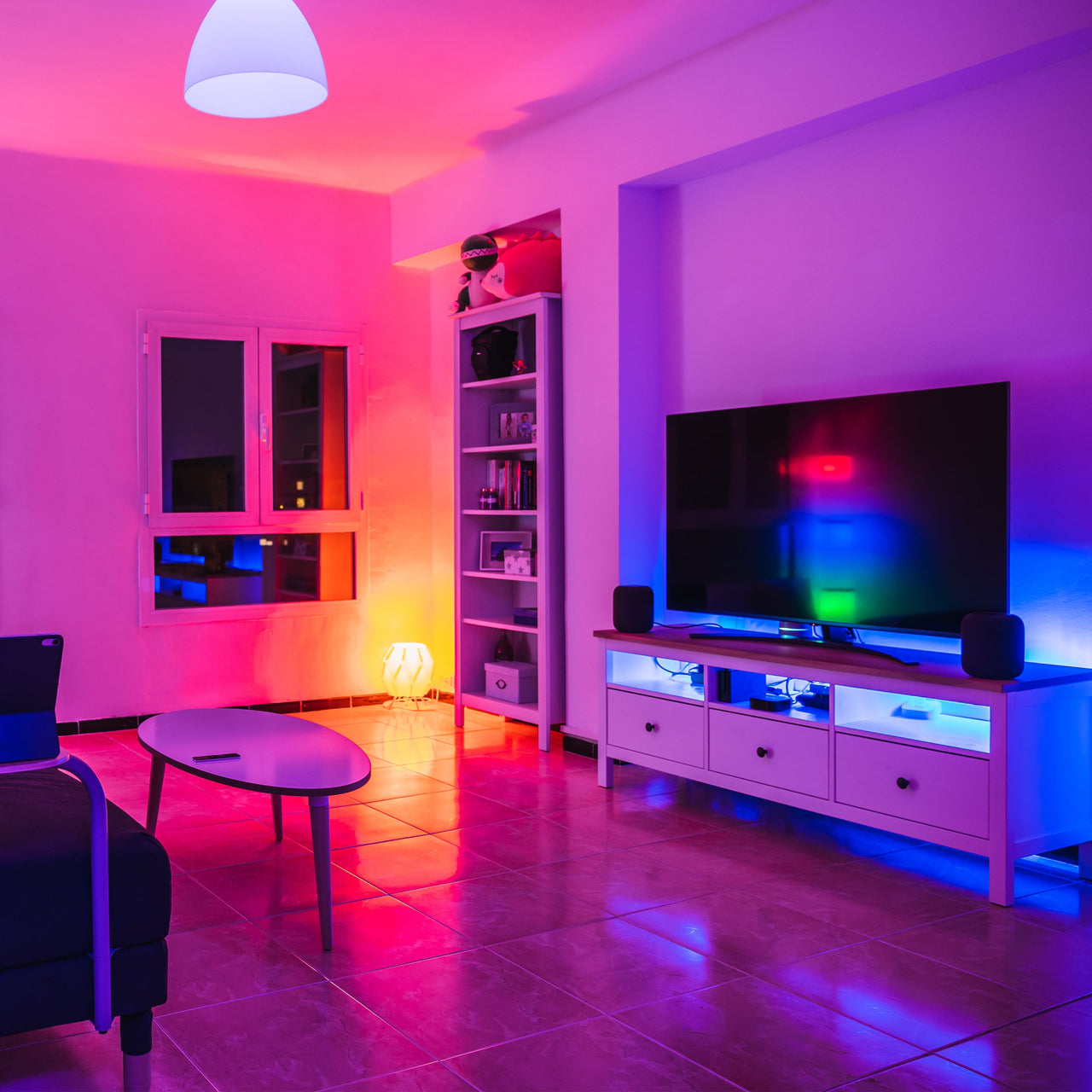 Feit Electric 32' Indoor/Covered Patio Color Changing LED Strip Light with Remote, RGB LED Plug-in