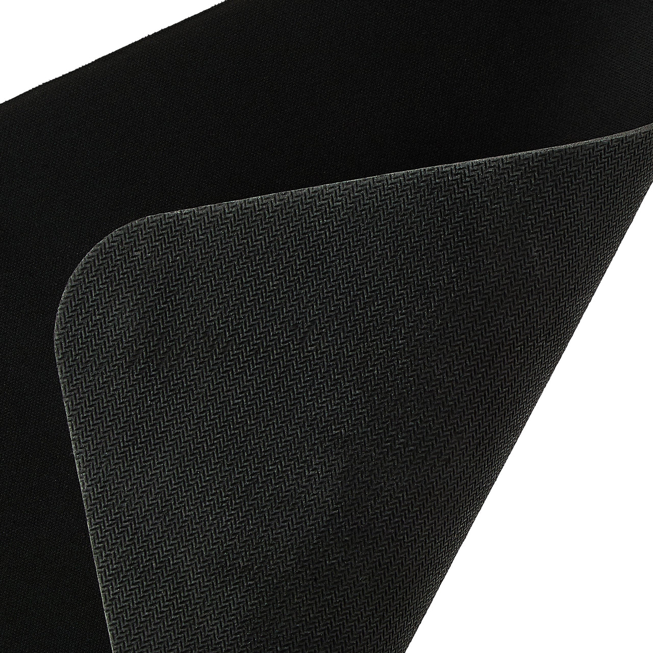onn Mouse Pad, square, polyester surface with non-slip natural rubber backing, black