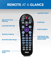 RCA 4-Device Universal Remote Streaming Player Compatible