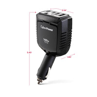 CyberPower M140BUC 140W Power Inverter - 1 AC Outlet, USB-C & USB-A Ports, Black