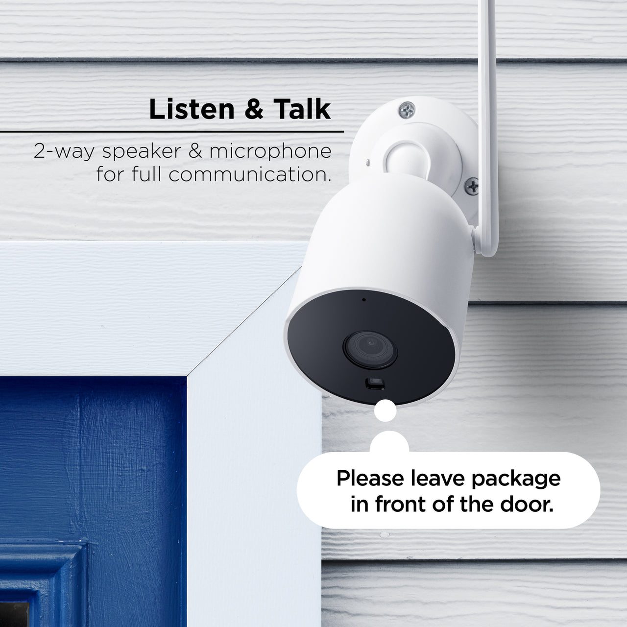 Merkury Smart Outdoor Camera 1080p – Weatherproof Security Camera with Night Vision, White (1-Pack)