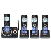 AT&T 4-Handset Expandable Cordless Phone with Unsurpassed Range, Bluetooth Connect to Cell, Smart Call Blocker and Answering System, DLP72412 (Black)