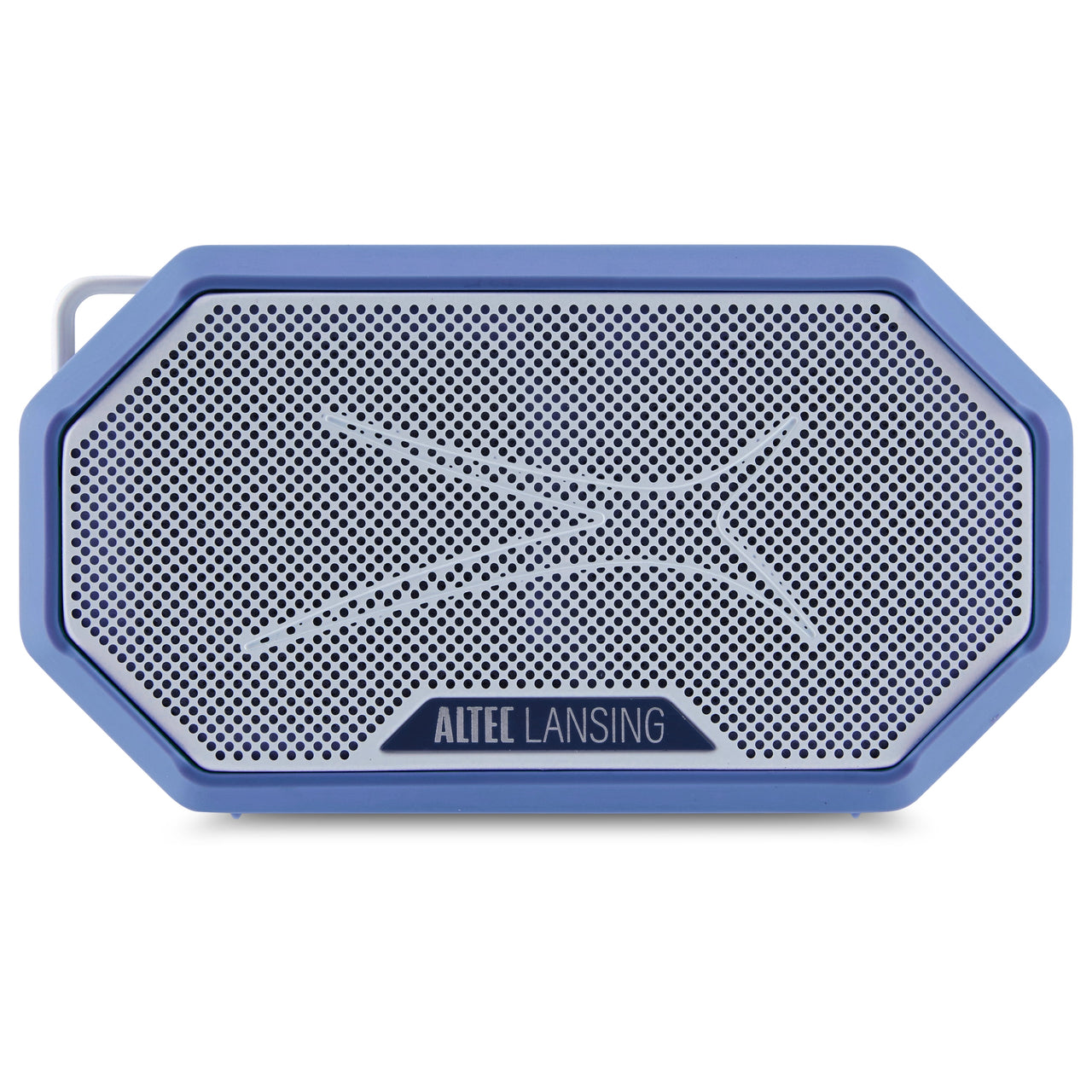 Altec Lansing HydraMini 2.0 EverythingProof Bluetooth Speaker, Waterproof IP67, Floats, 12-Hour Playtime, Built-In Magnet, Carabiner & Mount, Blue White