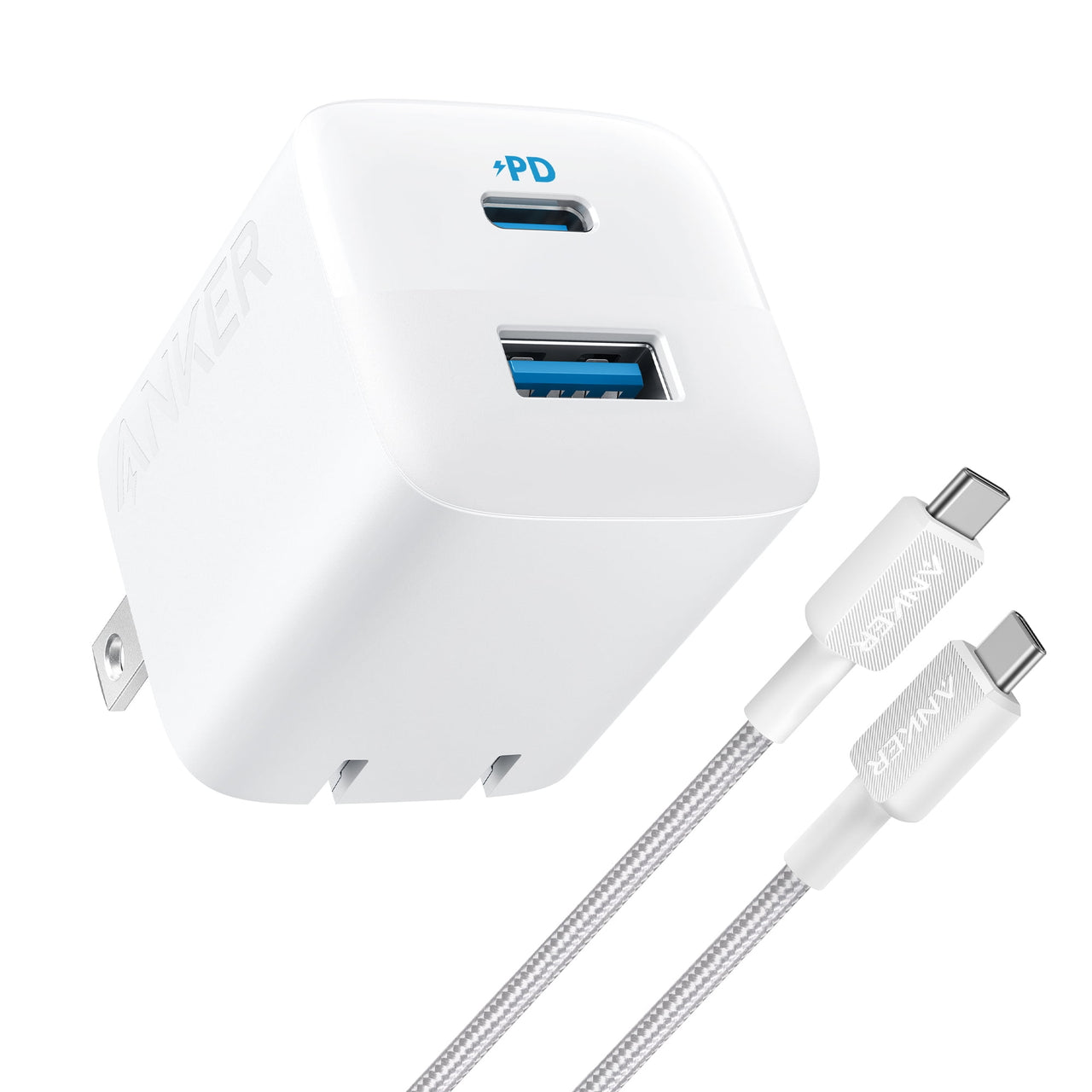 Anker Wall Charger (33W, 2-Port) with USB-C to USB-C Cable